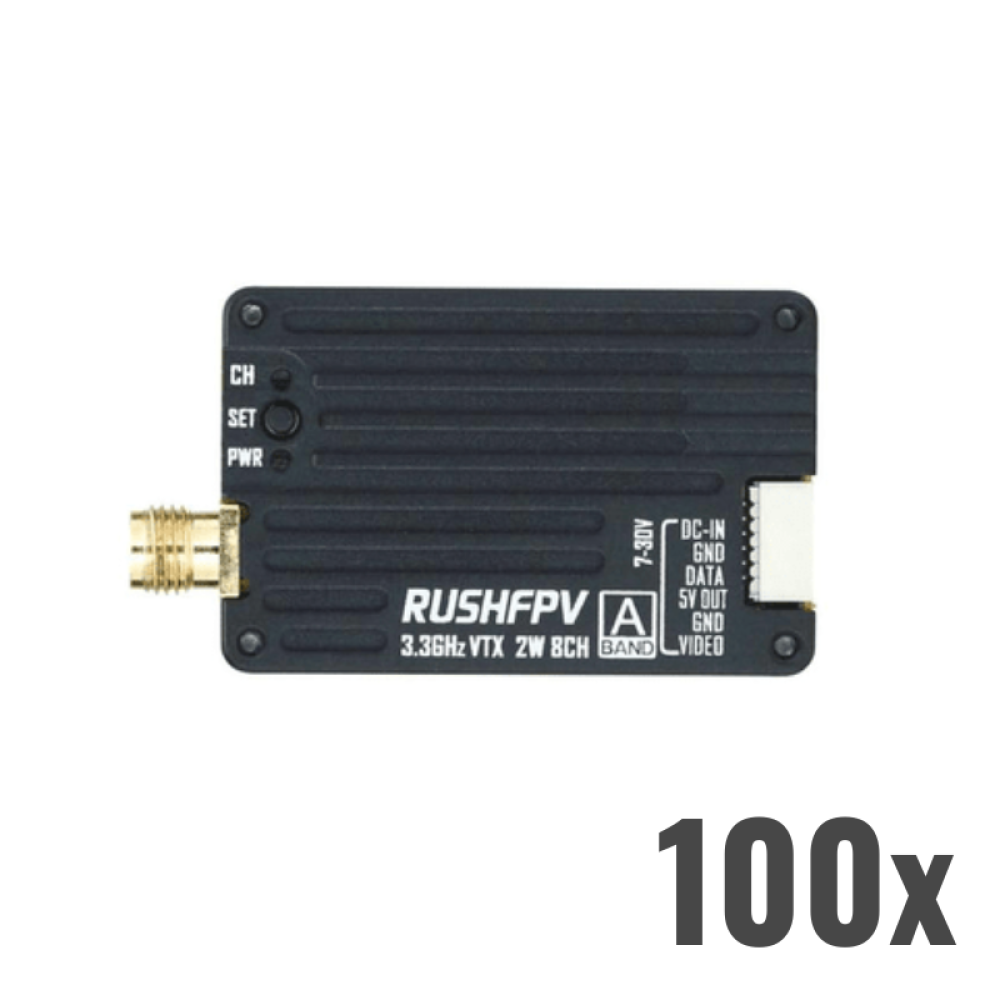 Відеопередавач (VTX) RushFPV 3.3GHz 2W з відеоантеною (100 шт)