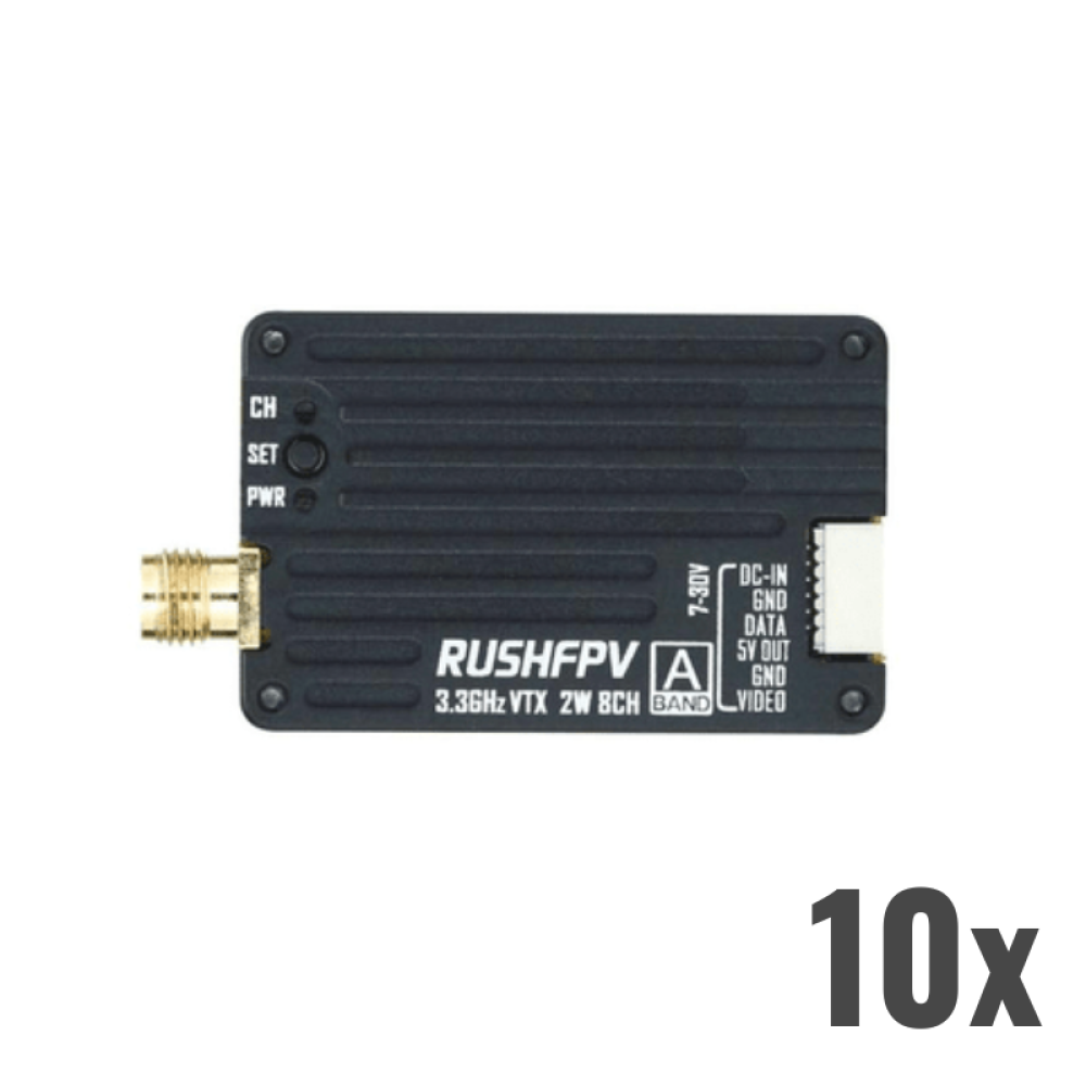 Відеопередавач (VTX) RushFPV 3.3GHz 2W з відеоантеною (10 шт)
