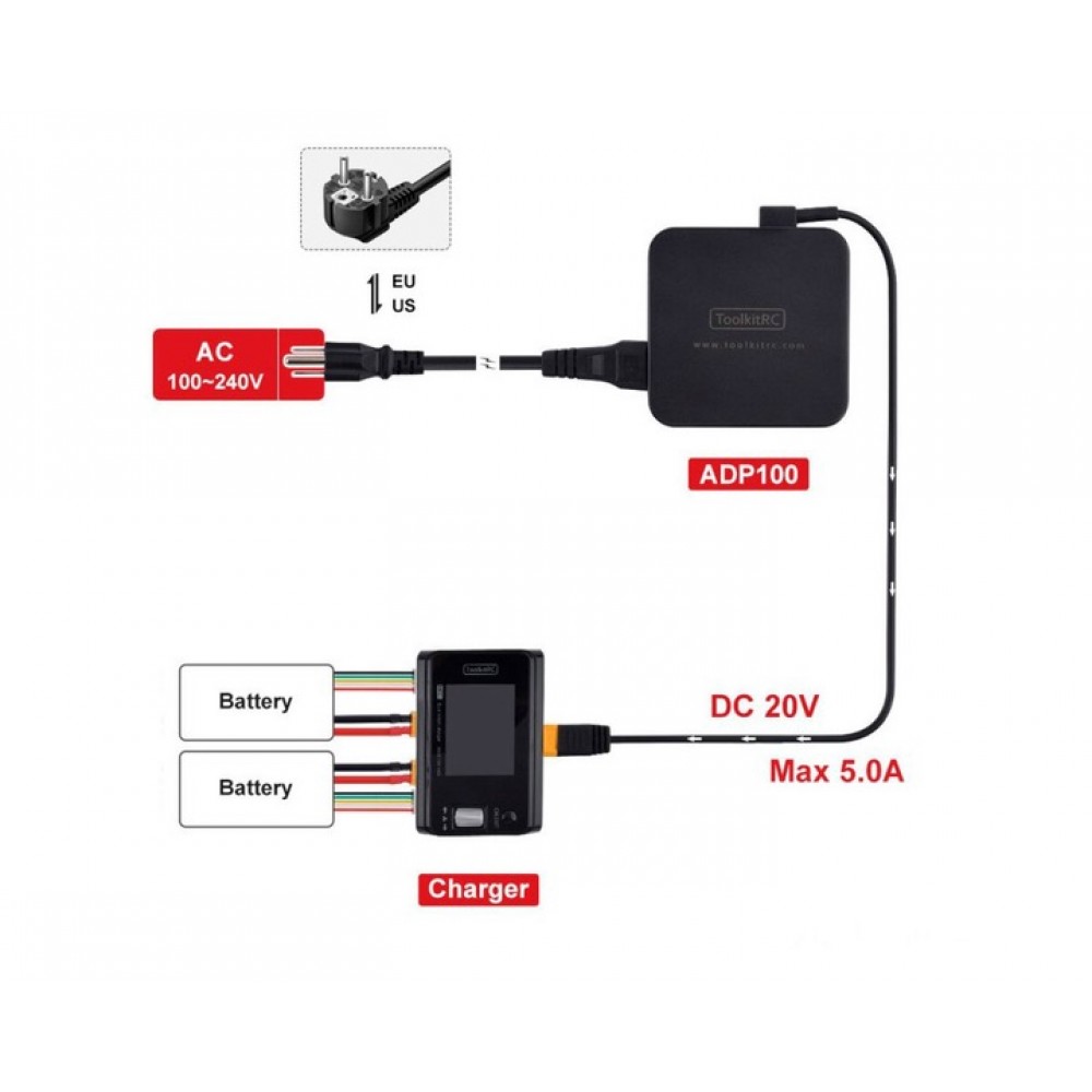 Блок живлення ToolkitRC ADP100 100W 20V XT60